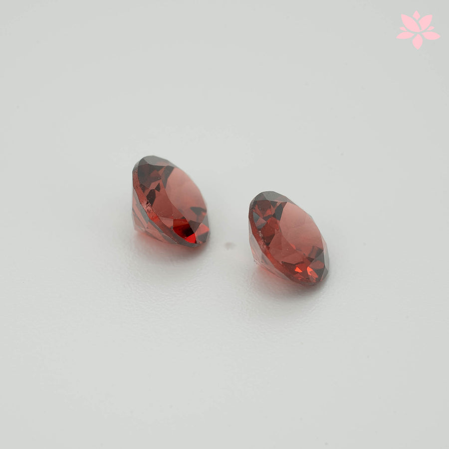 NATURAL ALMANDINE GARNET PAIR | 2.14 CT | ORANGISH RED | ROUND
