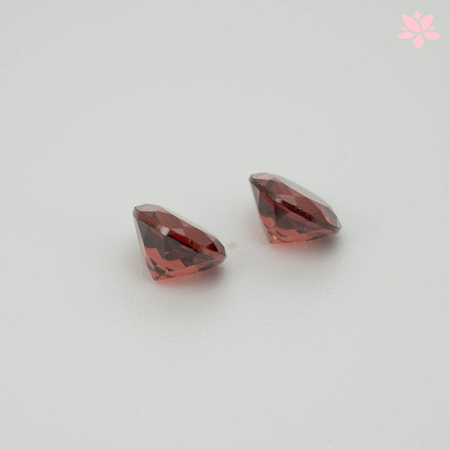 NATURAL ALMANDINE GARNET PAIR | 2.14 CT | ORANGISH RED | ROUND