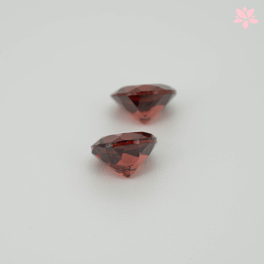 NATURAL ALMANDINE GARNET PAIR | 2.14 CT | ORANGISH RED | ROUND