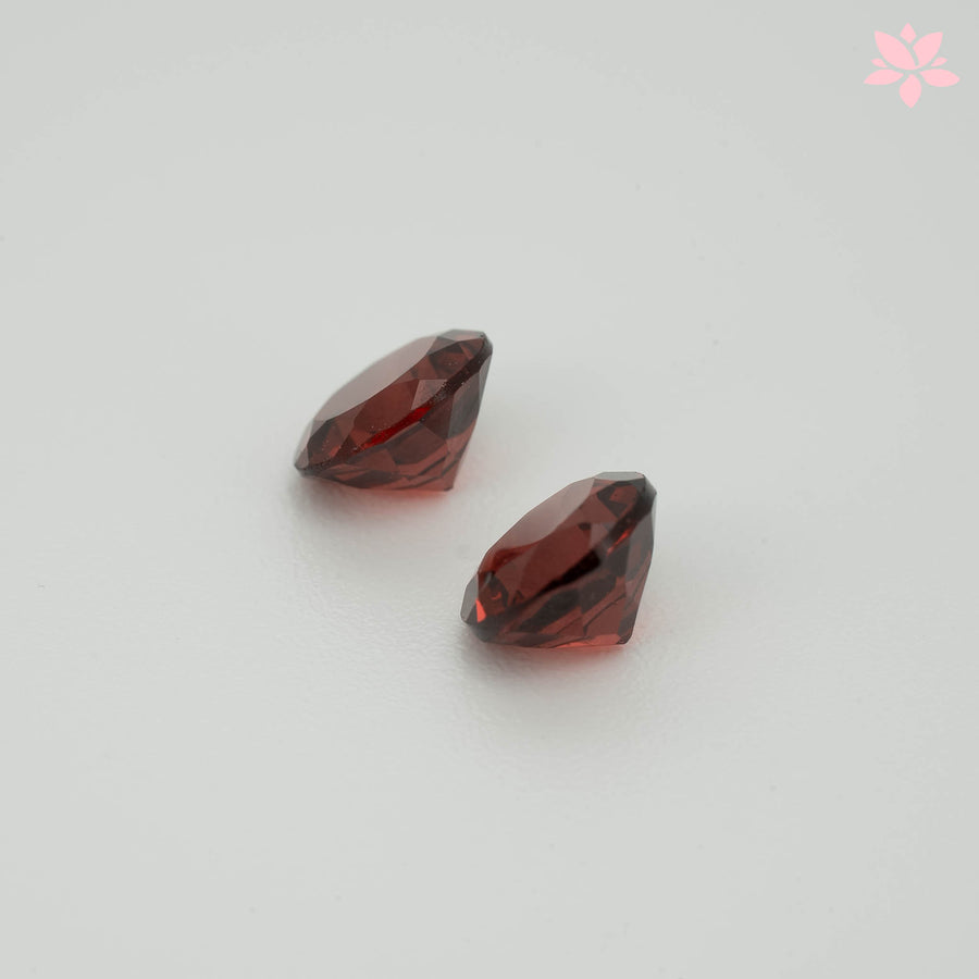 NATURAL ALMANDINE GARNET PAIR | 2.14 CT | ORANGISH RED | ROUND