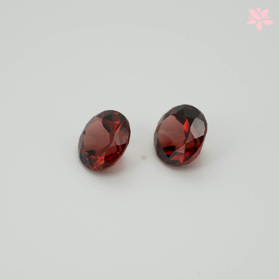 NATURAL ALMANDINE GARNET PAIR | 2.14 CT | ORANGISH RED | ROUND