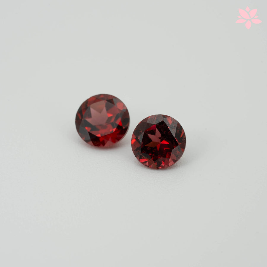 NATURAL PYROPE GARNET PAIR | 2.09 CT | RED | ROUND