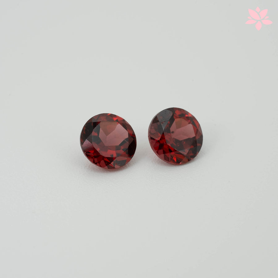 NATURAL PYROPE GARNET PAIR | 2.09 CT | RED | ROUND