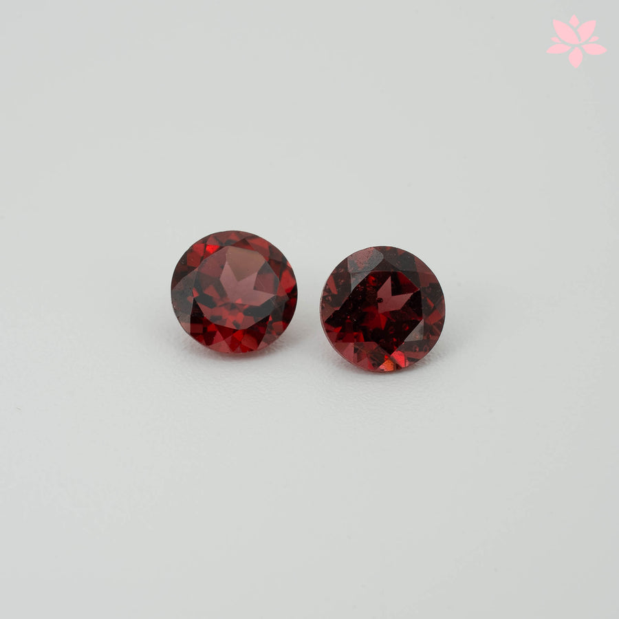 NATURAL PYROPE GARNET PAIR | 2.09 CT | RED | ROUND