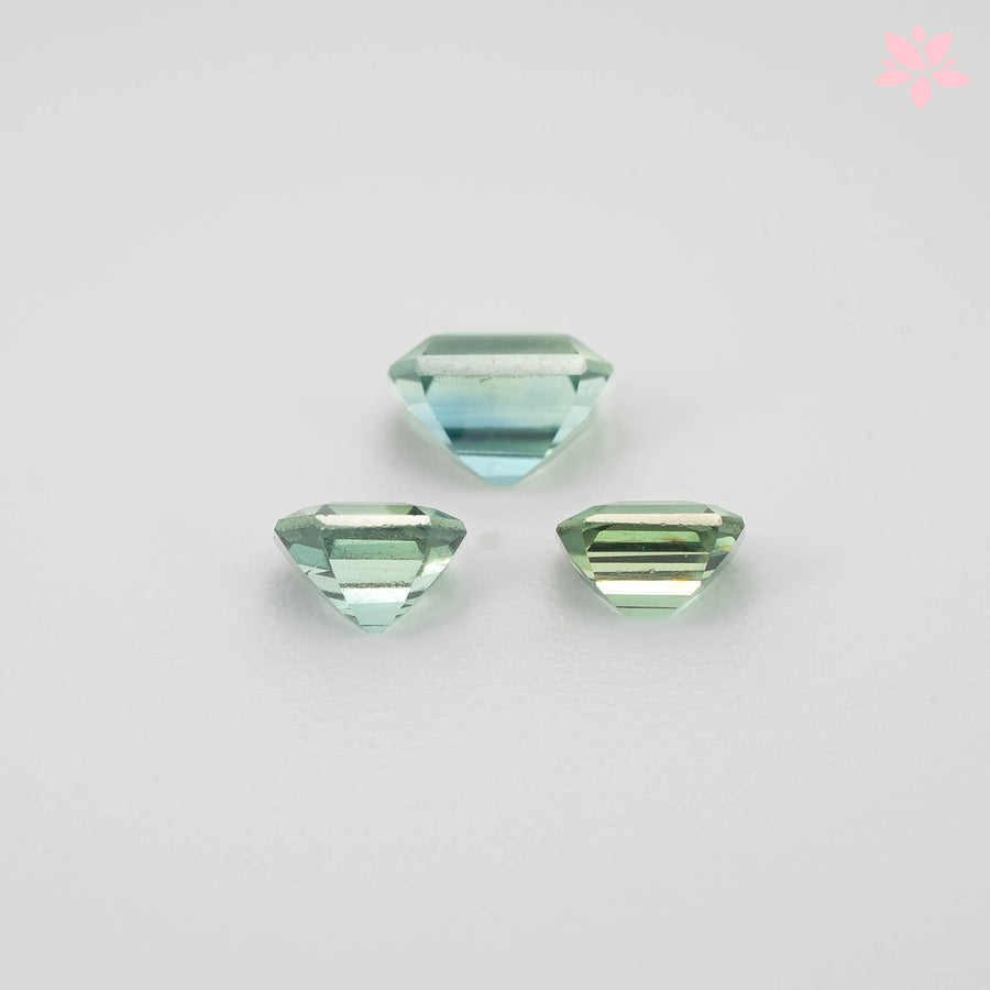 NATURAL CEYLON SAPPHIRE SET | 1.26 CT | GREEN | OCTAGONAL