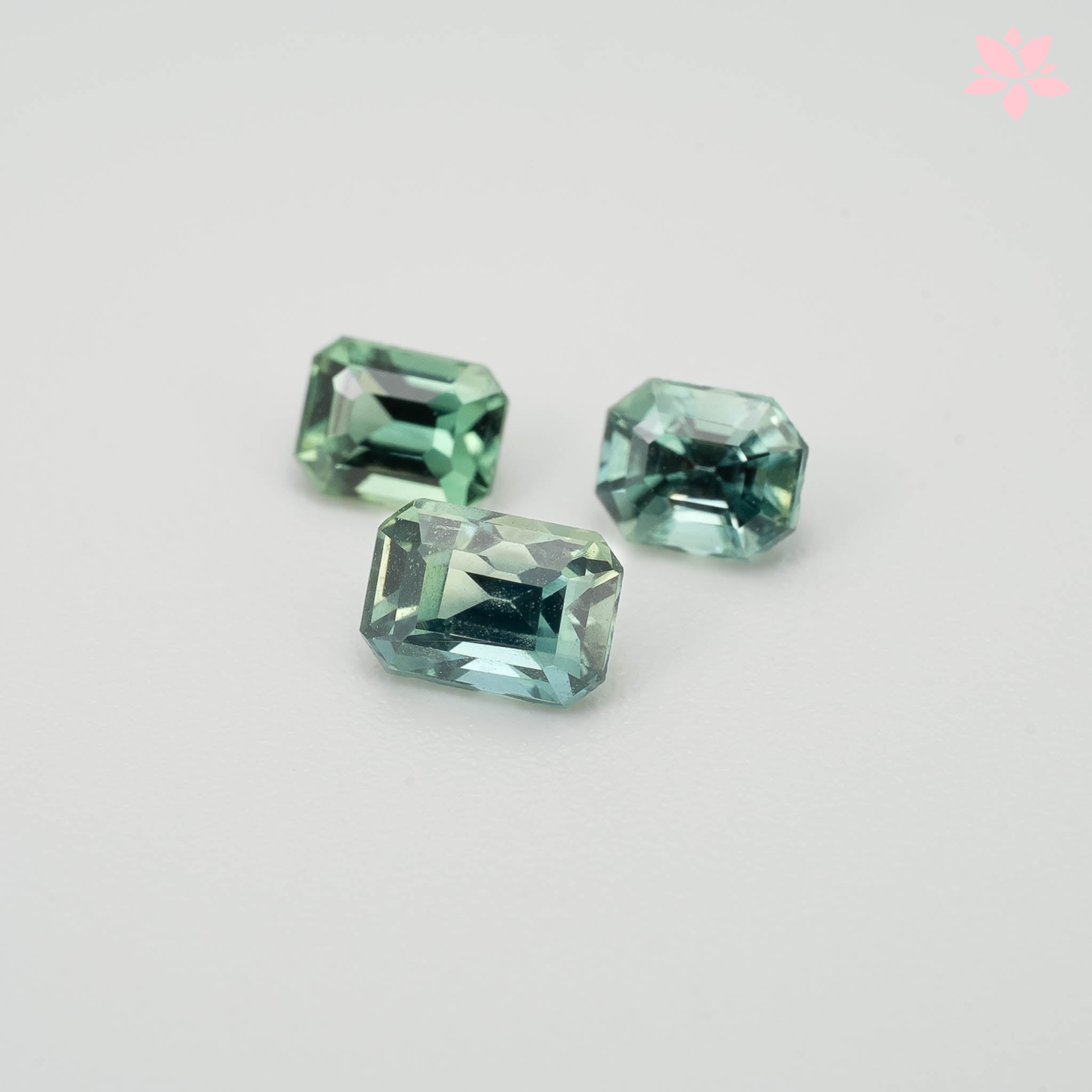 NATURAL CEYLON SAPPHIRE SET | 1.26 CT | GREEN | OCTAGONAL
