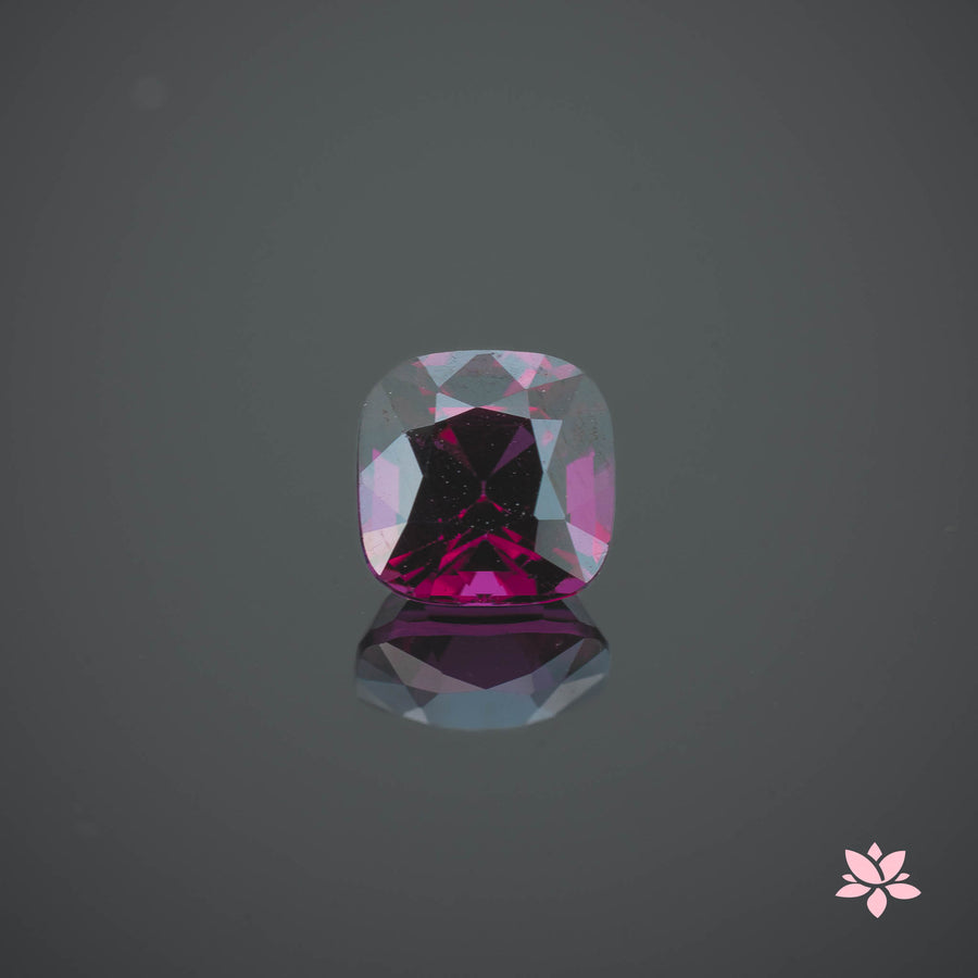 NATURAL RHODOLITE GARNET | 2.96 CT | RED | CUSHION